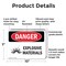 Signmission Explosive Materials Danger Sign, Plastic, 10in W x 7in L, 2PK OS-2PACK-DS-P-710-L-1210 - alternate 4